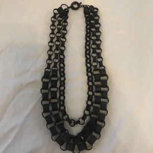 Matte black 3 Row Chain Necklace